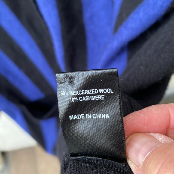 Cynthia rowley medium/large button down cardigan striped front (purple/blk) - Picture 4 of 6